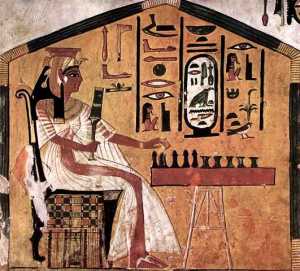 Queen Nefertari at the board (Source: wikimedia commons)